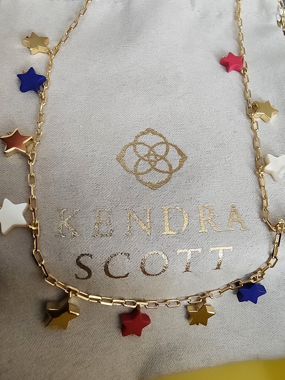 Kendra Scott Gold Necklace with Red, Blue, White and Pink Star Charms - Picture 4 of 4